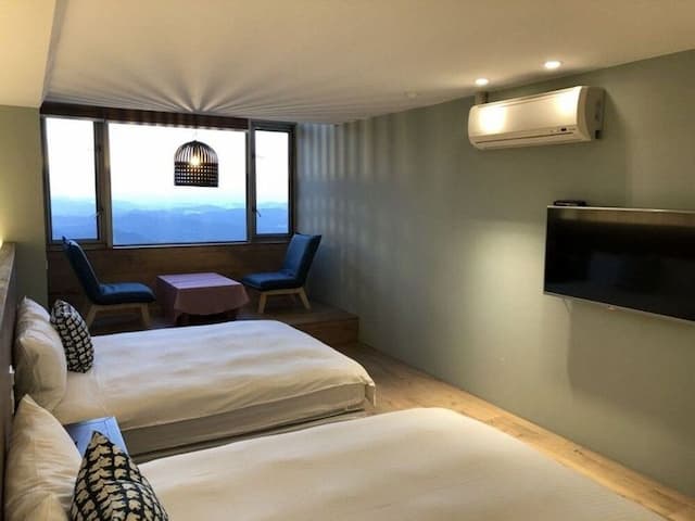 九份喜來園景觀民宿-302海景四人房Quadruple Room with Sea View【不挑房】-4