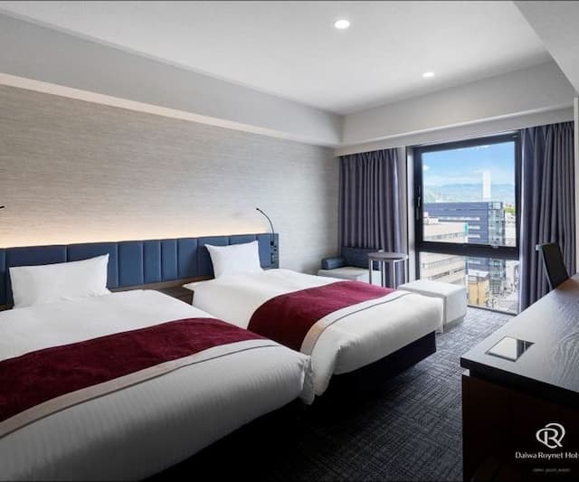 大和ROYNET飯店 山形站前｜山形站步行2分/近山形城跡-恬靜雙床房【不挑房】-1