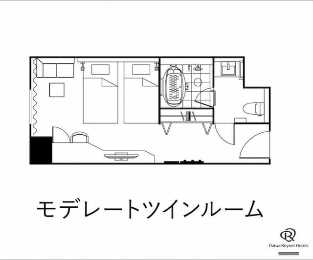 大和ROYNET飯店 山形站前｜山形站步行2分/近山形城跡-恬靜雙床房【不挑房】-2