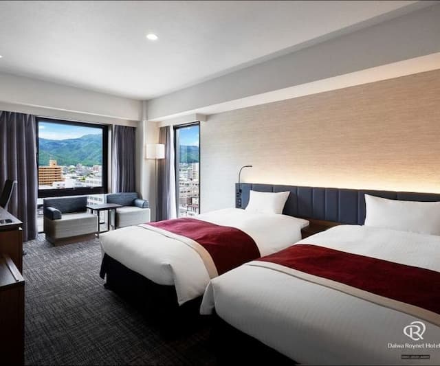 大和ROYNET飯店 山形站前｜山形站步行2分/近山形城跡-豪華雙床房【不挑房】-1