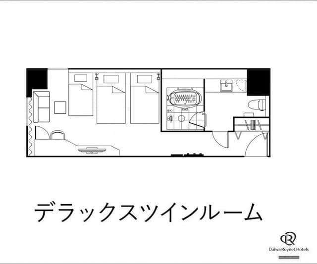 大和ROYNET飯店 山形站前｜山形站步行2分/近山形城跡-豪華雙床房【不挑房】-3