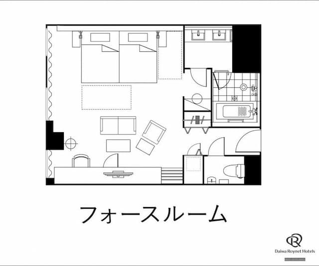 大和ROYNET飯店 山形站前｜山形站步行2分/近山形城跡-四人房【不挑房】-3