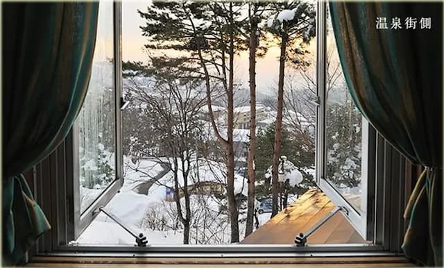 藏王溫泉 最上高湯 善七乃湯 大平飯店｜露天溫泉/接送服務/寵物OK/近藏王溫泉滑雪場-西式雙床房-溫泉街景 (寵物不可)【不挑房】-3