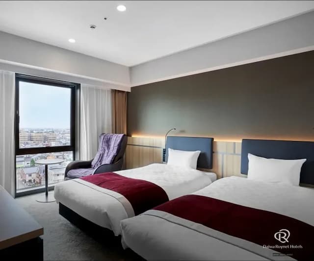 大和ROYNET飯店 金澤站西口｜金澤站徒步4分-豪華雙床房【不挑房】-1