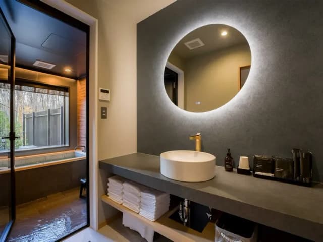 【スタンダードファミリールーム】バスルームと洗面台