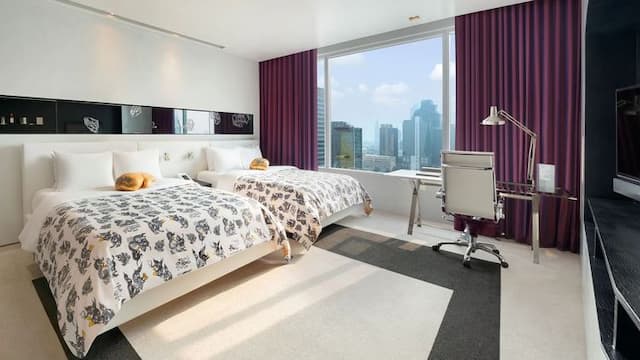 W Bangkok【SHA Extra Plus+】-Wonderful, Guest room, 2 Queen, City view-1