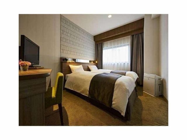 仙台國際飯店｜仙台站步行5分-轉角雙床房【不挑房】-3