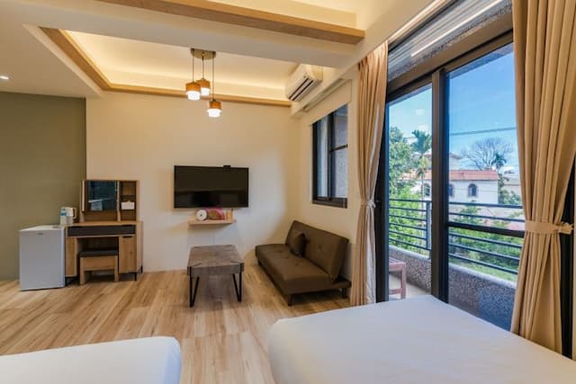 花蓮和束町民宿-花蓮和束町《上田》-鄉村景陽台雙床雙人房-4