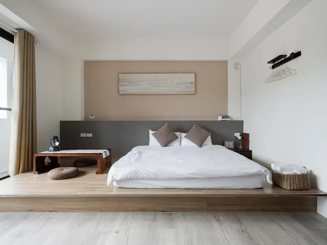 鈺景NU TIME｜鄰近台南走馬瀨農場、夜市-莫忘初棕雙人房-1