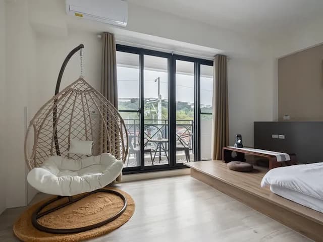 鈺景NU TIME｜鄰近台南走馬瀨農場、夜市-莫忘初棕雙人房-2