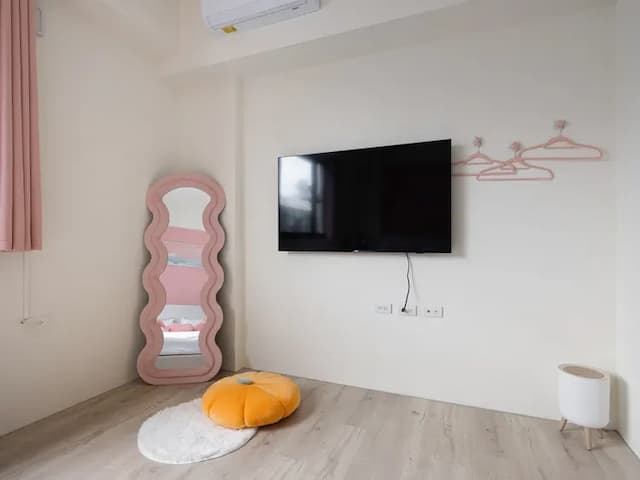 鈺景NU TIME｜鄰近台南走馬瀨農場、夜市-粉紅知己雙人房-2