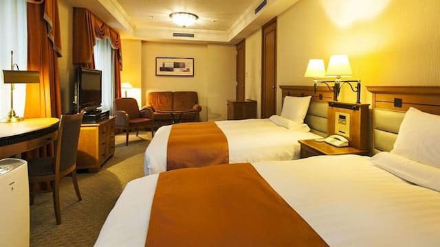 盛岡大都會酒店 新翼｜盛岡JR步行2分-豪華轉角雙床房【不挑房】-1