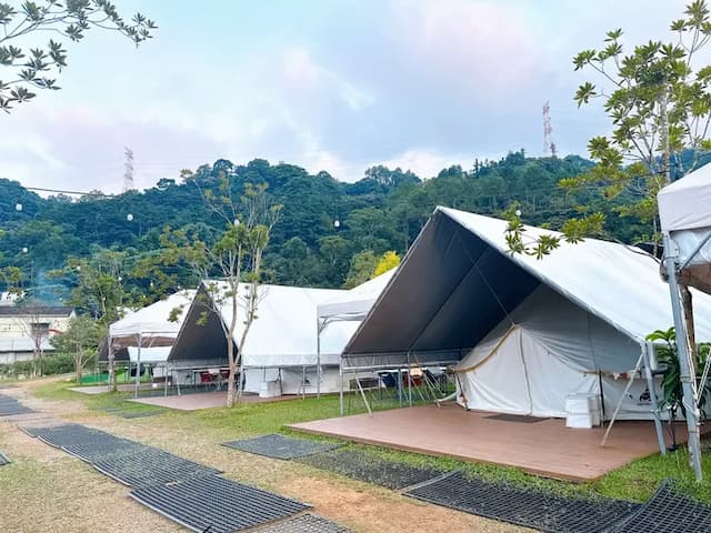 南庄山河苑露營區丨獨家85折起！遊獵帳、獨立衛浴、近南庄老街-【懶人露營】神殿帳｜5MX5M-1