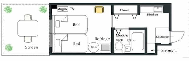 LJ Inn 102室｜太宰天神川站&蠶之社站/東映太秦映畫村步行12分/免費自行車-102室【室內擺設和床單，因更換可能會有所不同】-12
