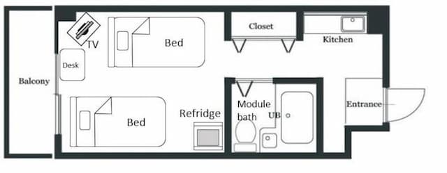 LJ Inn 202室｜太宰天神川站&蠶之社站/東映太秦映畫村步行12分/免費自行車-202室【室內擺設和床單，因更換可能會有所不同】-7