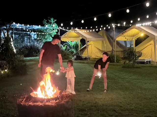 Leshan樂山環茶｜懶人露營附冷氣、星空電影、2-14人民宿包區、營火派對-【懶人露營】四人神殿帳-10