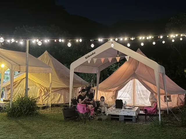 Leshan樂山環茶｜懶人露營附冷氣、星空電影、2-14人民宿包區、營火派對-【懶人露營】四人神殿帳-5