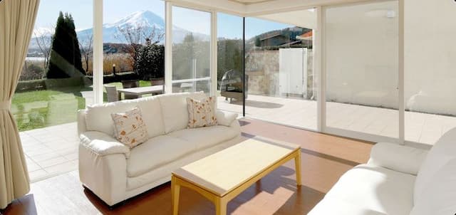 河口湖城市渡假村｜近河口湖音樂與森之美術館/方便至河口淺間神社-本館: 洋甘菊【私人庭園+湖景+山景】-2