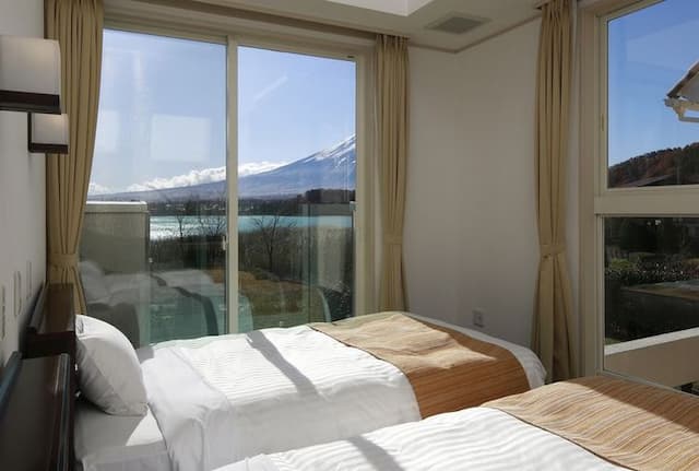 河口湖城市渡假村｜近河口湖音樂與森之美術館/方便至河口淺間神社-本館: 洋甘菊【私人庭園+湖景+山景】-1