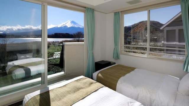 河口湖城市渡假村｜近河口湖音樂與森之美術館/方便至河口淺間神社-本館: 薄荷【私人庭園+湖景+山景】-1