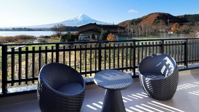 河口湖城市渡假村｜近河口湖音樂與森之美術館/方便至河口淺間神社-新館: 樁【私人庭園+湖景+山景】-2