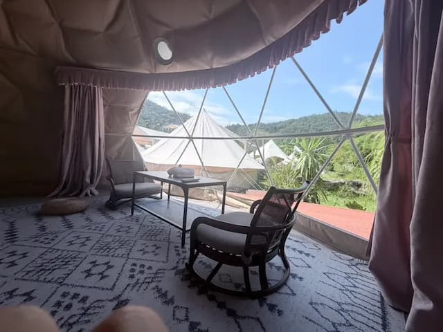 Leshan樂山環茶｜懶人露營附冷氣、星空電影、2-14人民宿包區、營火派對-全新4人星空帳篷-2