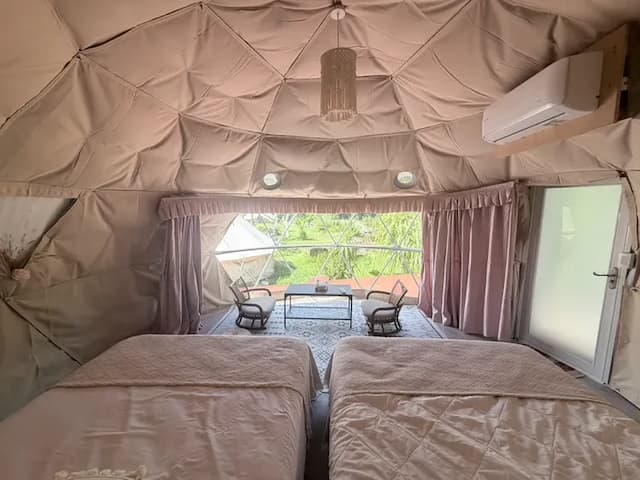 Leshan樂山環茶｜懶人露營附冷氣、星空電影、2-14人民宿包區、營火派對-全新4人星空帳篷-3