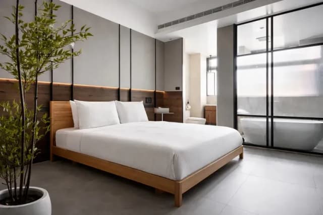 廣發寓所｜可10-20人包棟、麻將/BBQ/KTV、近海安路商圈-豪華雙人房-有浴缸-4