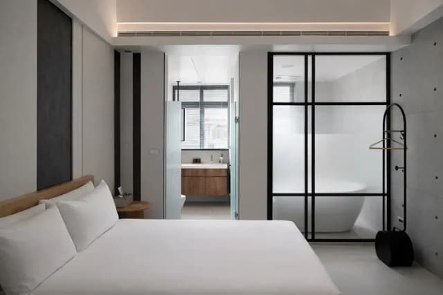 廣發寓所｜可10-20人包棟、麻將/BBQ/KTV、近海安路商圈-豪華雙人房-有浴缸-7