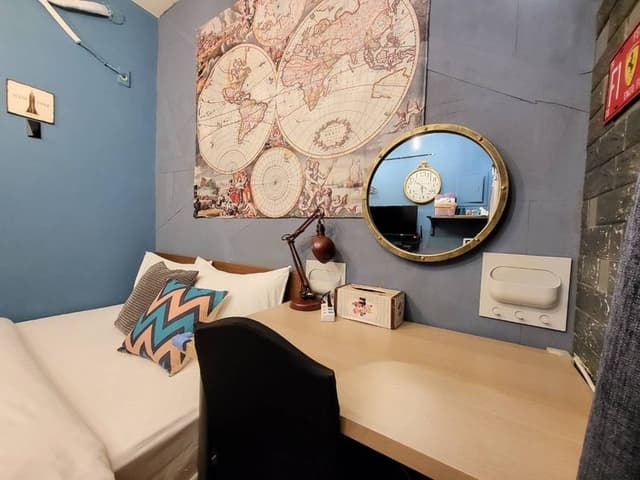 ❤一中安心租屋社❤有統編收據-小星空1號雙人房【不需走樓梯】●位於該棟大門旁第1間●窗戶面向住宿區露天走廊-6