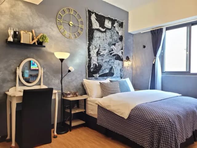 ❤一中安心租屋社❤有統編收據-大間122號雙人房【需走1層樓梯】●窗戶面向住宿區露天走廊-2