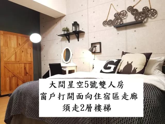 ❤一中安心租屋社❤有統編收據-大間星空5號雙人房【需走2層樓梯】●窗戶面向住宿區露天走廊-1