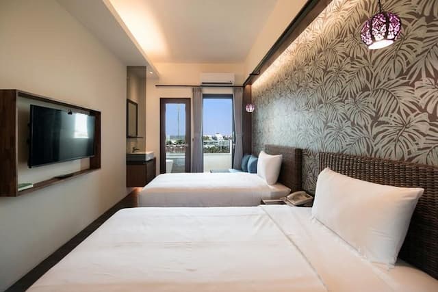 沐府海旅｜近安平河畔-庫塔海景雙床房-2