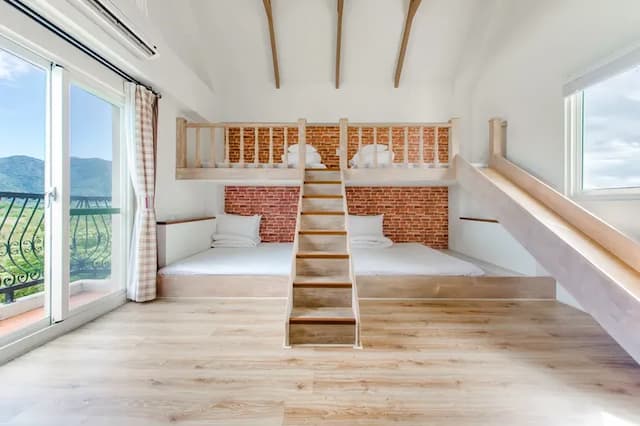 Wilderness1138 Huelien B&B.-Family room for six with mountain view and balcony-4