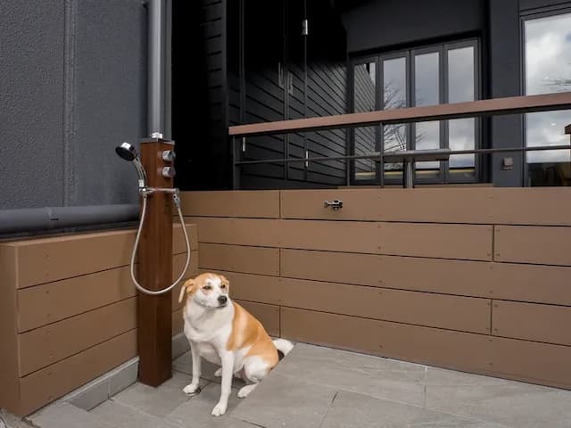 【ペット可/テラス】テラスにはワンちゃんの足洗場を設置