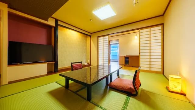<Japanese-Western style room with open-air bath on the top floor>