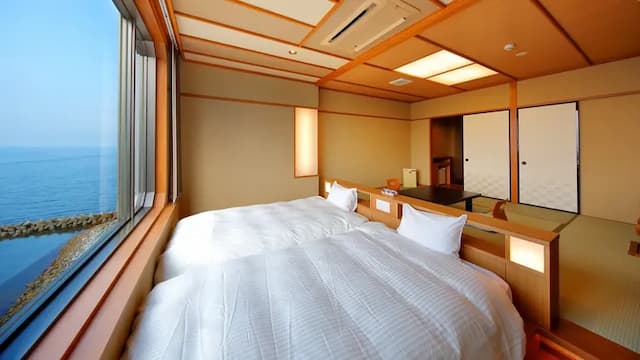 悠彩之宿 望海｜方便至海地獄/高崎山動物園/別府纜車-和洋混合雙床房:專屬衛浴【不挑房】-1