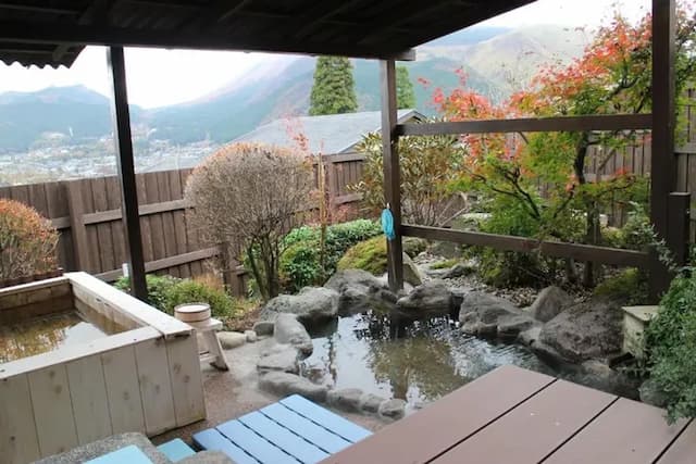 Yufuin Onsen Yufuin Sanso Waremoko-Completely detached garden with open-air bath ★ Wild cherry room [6 tatami + 12 tatami + terrace] [Japanese room] [Mountain view] [Nightlife view]-4