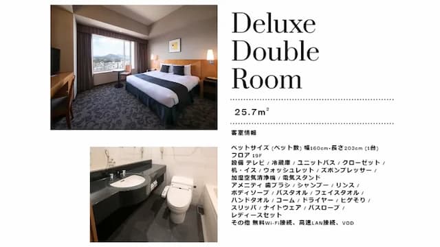 大分綠洲塔日航飯店｜JR大分站步行8分-豪華雙人房【不挑房】-1