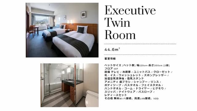 大分綠洲塔日航飯店｜JR大分站步行8分-行政雙床房【不挑房】-1