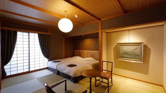 Main building with indoor bath