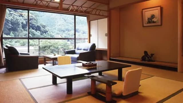 [Senkei] ■ Limited 1 room ■ With an open-air bath that flows directly from the source / A corner room overlooking the mountains and rivers