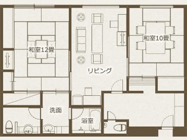 [Non-smoking] Japanese-style room with living room 95 square meters | 12 tatami mats + 10 tatami mats + living room