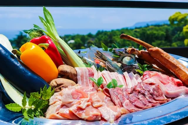 オプションの手ぶらBBQプランの一例