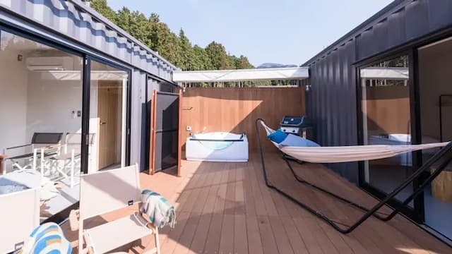 Outdoor deck with whirlpool