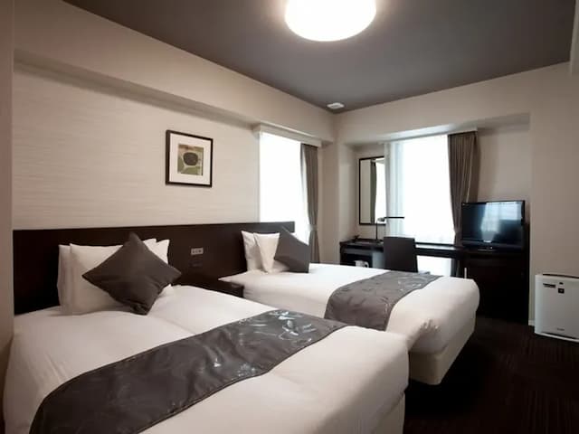 靜鐵商旅 Prezio 靜岡站南｜靜岡站步行2分/腳踏車租借-雙床房【不挑房】-1