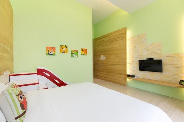 窩在一起－烘焙DIY／免費停車場／免費腳踏車租借／兒童遊戲區-親子溜滑梯雙人房-4