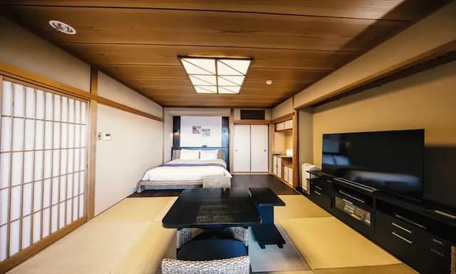 [Double bed Japanese and Western room 2 rooms]