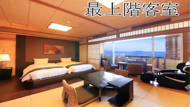 Luxury Japanese Hotel Kaze-no-Kaori Umi-【Open-air bath and top floor】1 twin room  with bar-1