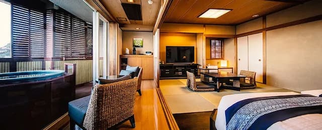 Luxury Japanese Hotel Kaze-no-Kaori Umi-【Open-air bath and top floor】1 twin room  with bar-3